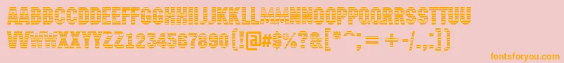 Weitere Informationen zur AMachinanovastrmini-Schriftart AMachinanovastrmini-Schriftart – Orangefarbene Schriften auf rosa Hintergrund