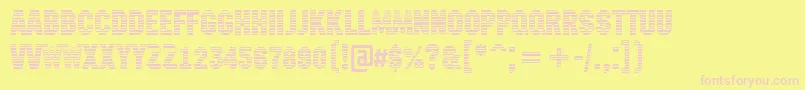 AMachinanovastrmini Font – Pink Fonts on Yellow Background