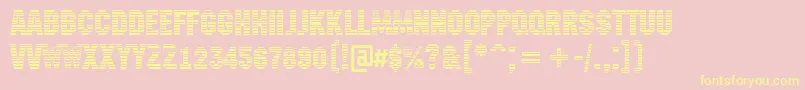 AMachinanovastrmini Font – Yellow Fonts on Pink Background