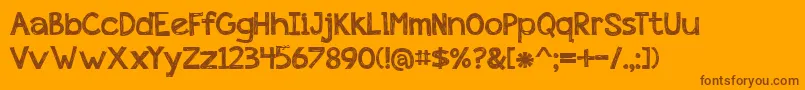 BmdAppleberry-Schriftart – Braune Schriften auf orangefarbenem Hintergrund