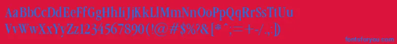 GaramondCond40Lighta Font – Blue Fonts on Red Background