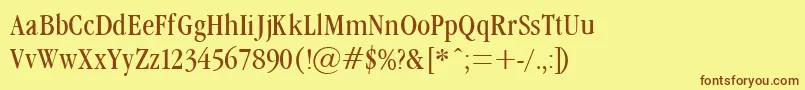 Más sobre la fuente GaramondCond40Lighta fuente GaramondCond40Lighta – Fuentes Marrones Sobre Fondo Amarillo