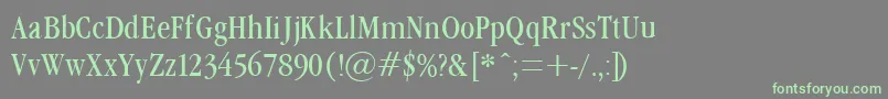 GaramondCond40Lighta-fontti – vihreät fontit harmaalla taustalla