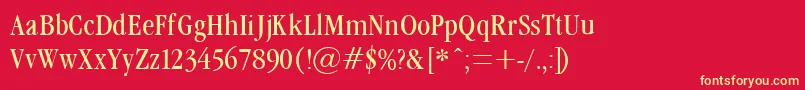 GaramondCond40Lighta Font – Yellow Fonts on Red Background