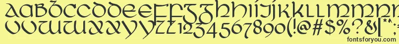 Шрифт RingOfKerry – чёрные шрифты на жёлтом фоне