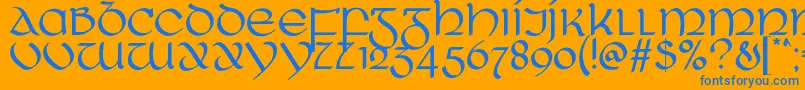 RingOfKerry Font – Blue Fonts on Orange Background