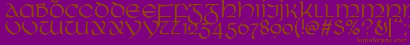 RingOfKerry-Schriftart – Braune Schriften auf violettem Hintergrund