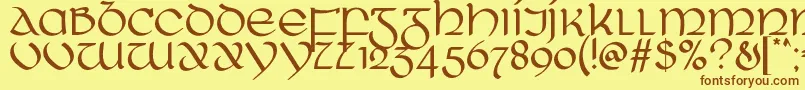 RingOfKerry Font – Brown Fonts on Yellow Background