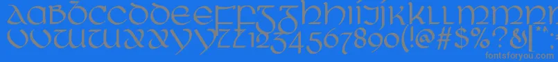 RingOfKerry Font – Gray Fonts on Blue Background