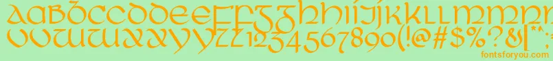 RingOfKerry Font – Orange Fonts on Green Background
