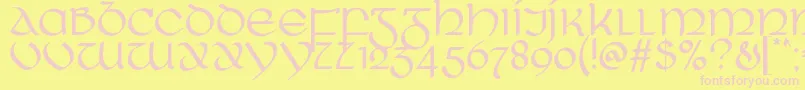 RingOfKerry Font – Pink Fonts on Yellow Background