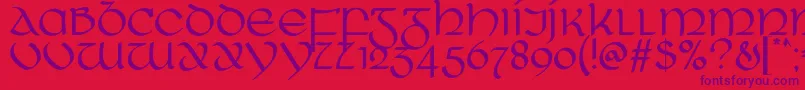 RingOfKerry Font – Purple Fonts on Red Background
