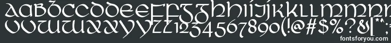 RingOfKerry-Schriftart – Weiße Schriften auf schwarzem Hintergrund