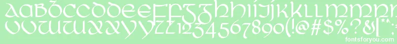 フォントRingOfKerry – 緑の背景に白い文字