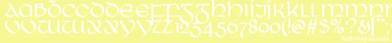 Weitere Informationen zur RingOfKerry-Schriftart RingOfKerry-Schriftart – Weiße Schriften auf gelbem Hintergrund