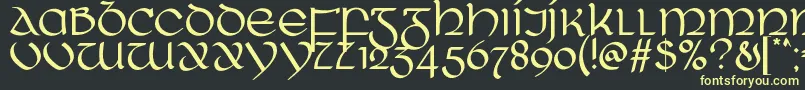 RingOfKerry Font – Yellow Fonts on Black Background