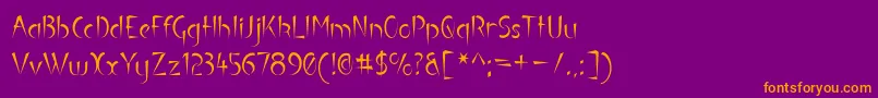 Luteous Font – Orange Fonts on Purple Background