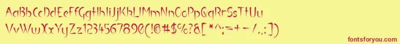 Luteous Font – Red Fonts on Yellow Background