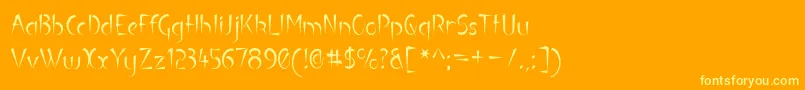 Luteous Font – Yellow Fonts on Orange Background