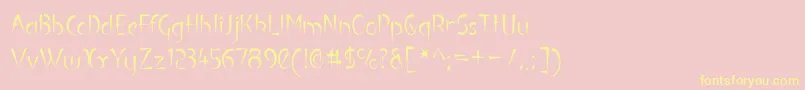 Luteous Font – Yellow Fonts on Pink Background