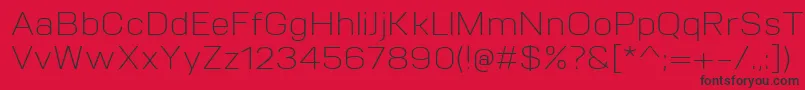 VitroLight-Schriftart – Schwarze Schriften auf rotem Hintergrund