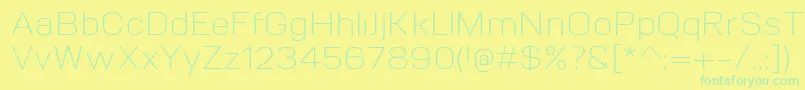 VitroLight Font – Green Fonts on Yellow Background