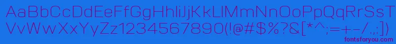 VitroLight Font – Purple Fonts on Blue Background