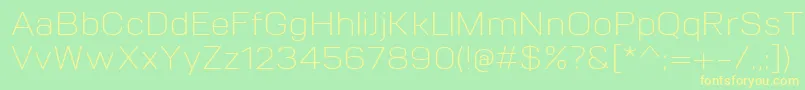 VitroLight Font – Yellow Fonts on Green Background