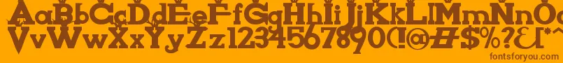 KnightsWhoSayNiAlt Font – Brown Fonts on Orange Background