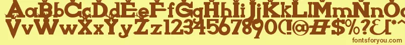 KnightsWhoSayNiAlt Font – Brown Fonts on Yellow Background