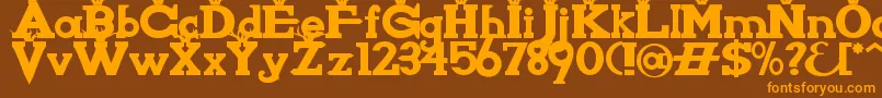 KnightsWhoSayNiAlt Font – Orange Fonts on Brown Background