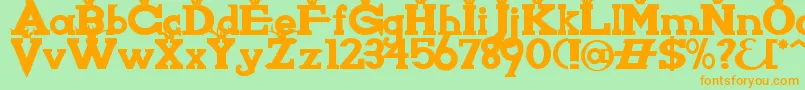 KnightsWhoSayNiAlt Font – Orange Fonts on Green Background
