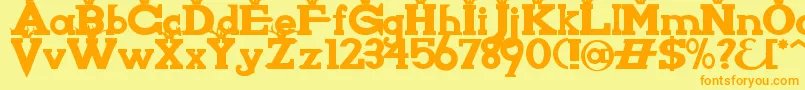 KnightsWhoSayNiAlt Font – Orange Fonts on Yellow Background