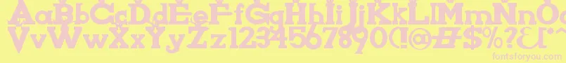 KnightsWhoSayNiAlt Font – Pink Fonts on Yellow Background