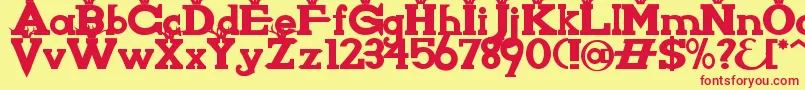 KnightsWhoSayNiAlt Font – Red Fonts on Yellow Background