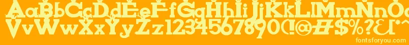 KnightsWhoSayNiAlt Font – Yellow Fonts on Orange Background