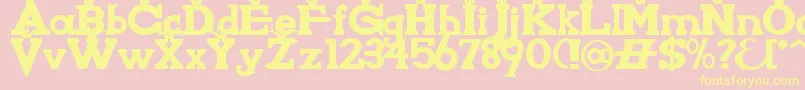 KnightsWhoSayNiAlt Font – Yellow Fonts on Pink Background