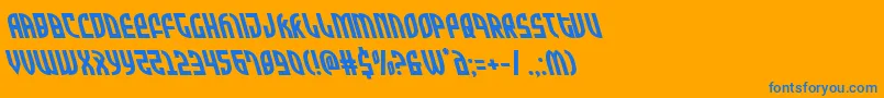 Zoneriderleft Font – Blue Fonts on Orange Background
