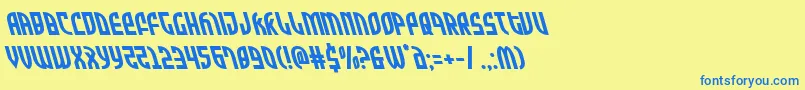 Zoneriderleft Font – Blue Fonts on Yellow Background