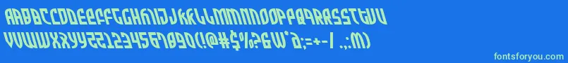 Zoneriderleft Font – Green Fonts on Blue Background