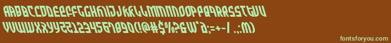 Zoneriderleft Font – Green Fonts on Brown Background