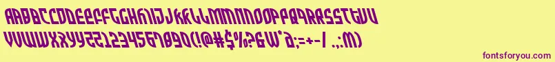 Zoneriderleft Font – Purple Fonts on Yellow Background