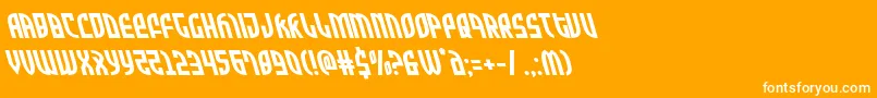 Zoneriderleft-Schriftart – Weiße Schriften auf orangefarbenem Hintergrund