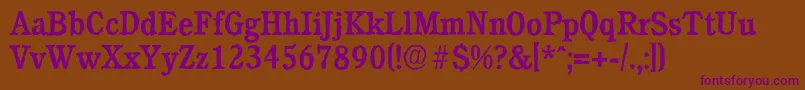 CalgaryantiqueMediumRegular-Schriftart – Violette Schriften auf braunem Hintergrund