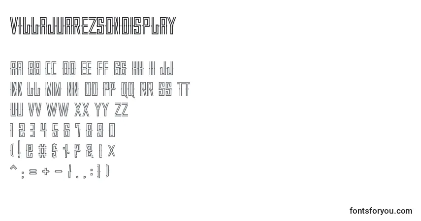 A fonte VillajuarezSonDisplay – alfabeto, números, caracteres especiais