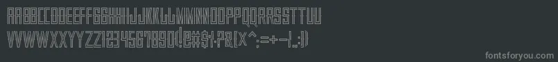 VillajuarezSonDisplay-fontti – harmaat kirjasimet mustalla taustalla