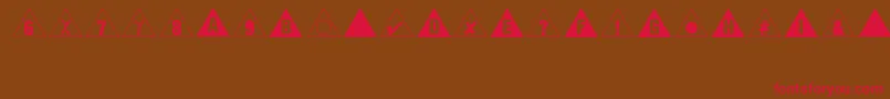 フォントBullets3 – 赤い文字が茶色の背景にあります。