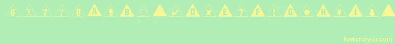 Bullets3 Font – Yellow Fonts on Green Background