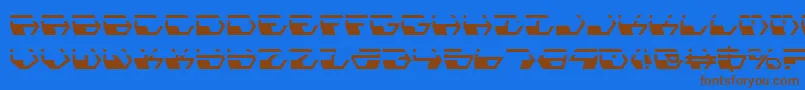 DeranianLaser Font – Brown Fonts on Blue Background