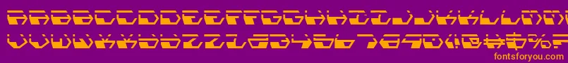 フォントDeranianLaser – 紫色の背景にオレンジのフォント